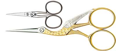 NTS Solingen 3.58 Stork Scissors for Household and Embroidery |  Nickel-Plated Carbon Steel | Made in Germany