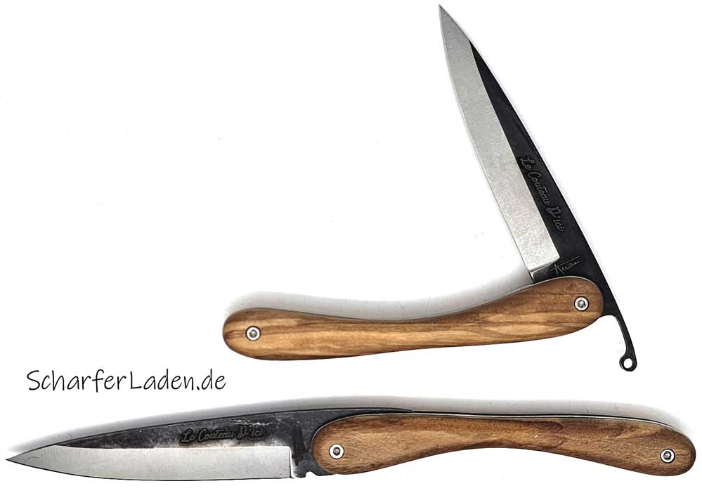 Couteau Pliant Laguiole en Aubrac Le Couteau d'ici Manche en Olivier Lame  Brut de Forge 11 cm -  ®