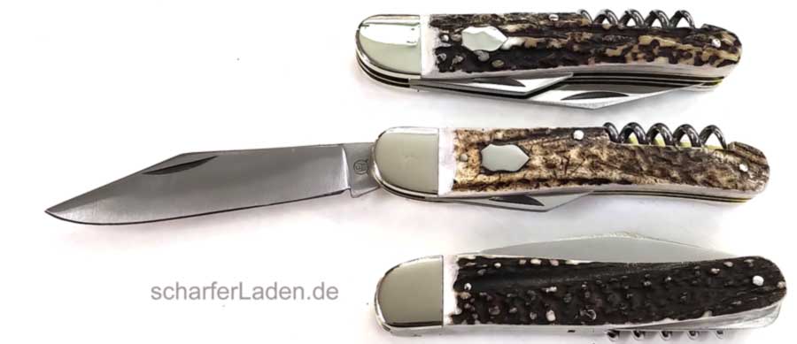 HARTKOPF Model 094 Pocket knife lockable stag horn 3-piece